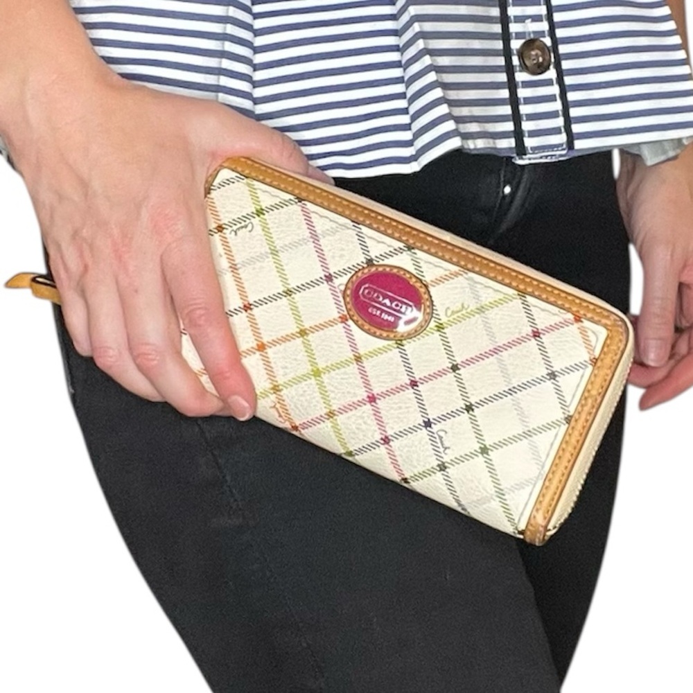 Coach Peyton Tattersall Plaid Wallet